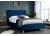 4ft Small Double Loxey Velvet velour Blue fabric bed frame 3